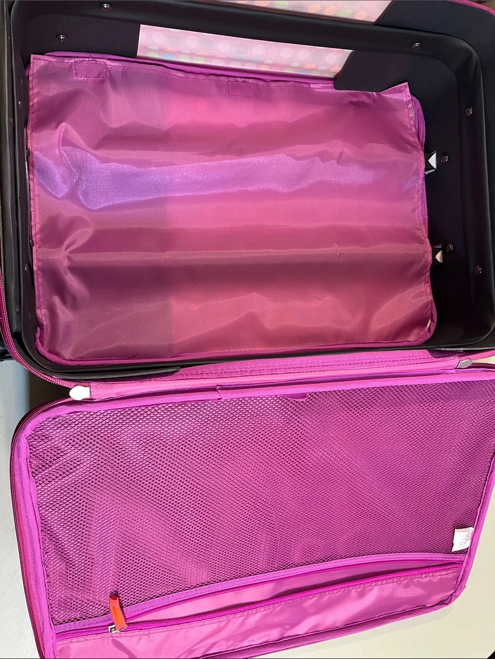 Purple Polka Dot Rolling Luggage Set - Stylish Travel Storage